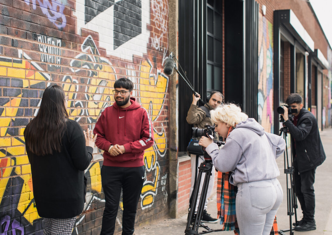 Met Film School Birmingham students outside