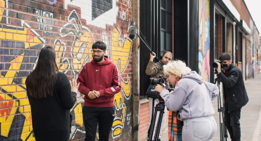 Met Film School Birmingham students outside
